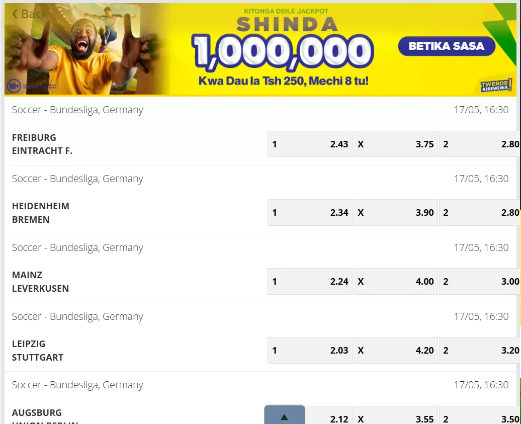 Soccer Liga betting on Betika